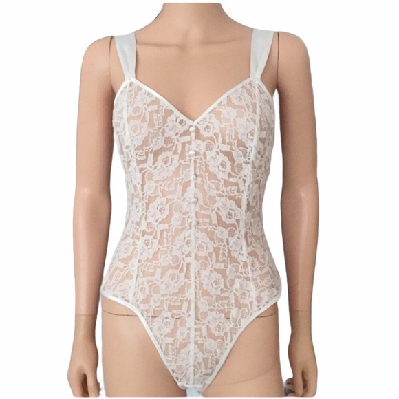 Vintage Victoria Secret white lace bodysuit